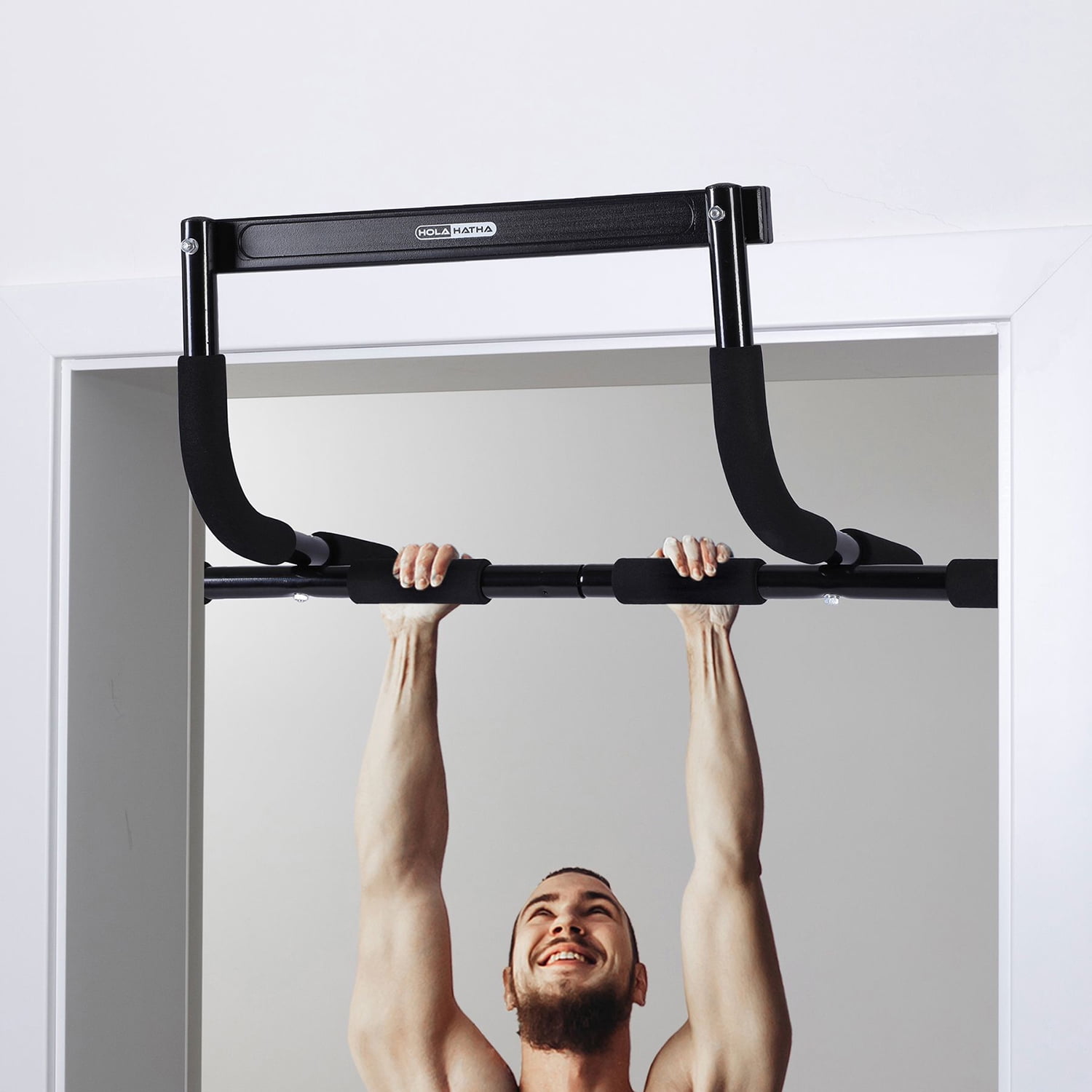 HolaHatha Workout Door Pull Up Chin Up Bar for Doorway Exercise Fitness