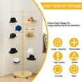 thumbnail image 6 of 7-Tier Industrial Hat Rack Stand with Wheels, Heavy Duty Rustic Metal Pipe Display for Retail Stores and Home Entryways (Gold), 6 of 9