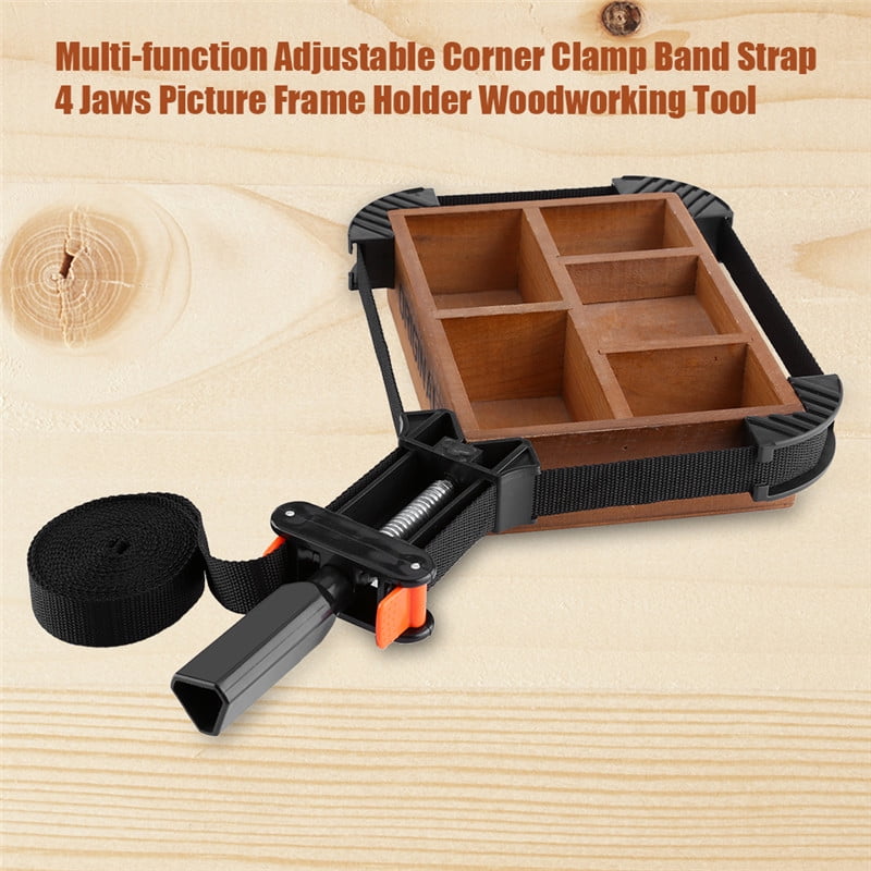 Multi-Functional Quick Adjustable Corner Clamp Band Strap 4 Jaws Picture Frame Holder Binding Woodworking Tool Yosoo Strap Clamp 