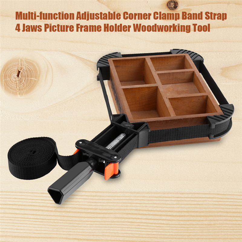 4M Multi-Function Adjustable Corner Clamp Band Strap 4 Jaws Picture Frame Holder Woodworking Tool