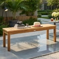 thumbnail image 2 of Hommoo 52" Teak-Colored Solid Acacia Wood Outdoor Dining Bench, Weather-Resistant, Patio Bench for Backyard, Garden & Patio, Natural, 2 of 7