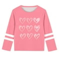 thumbnail image 3 of vdgthytj Kids Valentine's Day T-Shirt Long Sleeve Heart Printed Round Neck Tee Tops Casual Graphic Blouse for Girl, 3 of 5