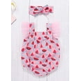 thumbnail image 7 of Styles I Love Infant Baby Girls Watermelon Print Tulle Ruffled Romper Sunsuit with Headband 2pcs Set Summer Spring Outfit (90/6-9 Months) Pink, 7 of 7