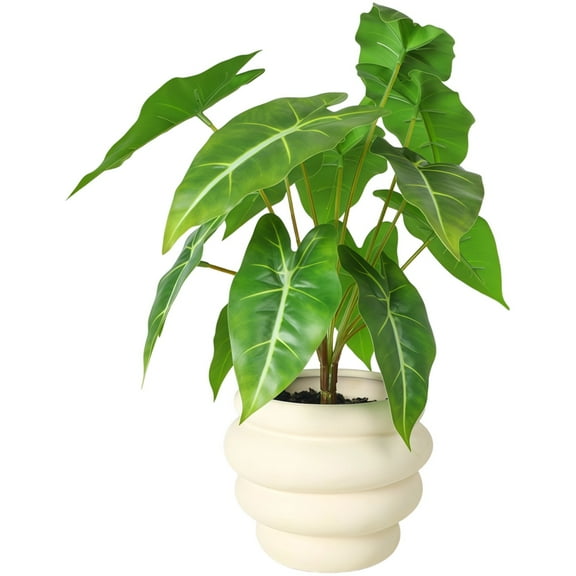 Artificial Plants for Home Decor Indoor, Realistic Fake Plants with Honeycomb Pot and Sea Lily Leaf, Tabletop Decoration for Living Room Bedroom Office, Greenery with Honeycomb Pot