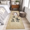 thumbnail image 3 of but First Coffee Runner Rugs 2x6 ft Farmhouse Latte Hot Drink Bean Brown Mottled Washable Hallway Rugs Non-Slip Floor Mats Absorbent Carpet Bedside Runners for Bedroom Kitchen Bathroom Laundry Room, 3 of 9
