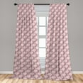thumbnail image 2 of Floral Window Curtains, Flowers Grid of Squares Royal Garden Spring Rose Branches Pattern, Lightweight Decor 2-Panel Set with Rod Pocket, Pair of - 28"x63", Pale Pink and Olive Green, by Ambesonne, 2 of 3