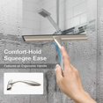 thumbnail image 4 of All-Purpose Shower Squeegee for Shower Doors, Bathroom, Window, Glass and Car Windshield, Includes Suction Hook & Adhesive Hook, 18/8 Stainless Steel, 12", Silver, 4 of 7