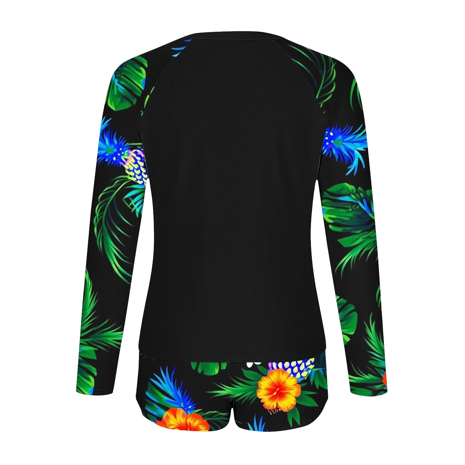 Oplxuo Women Two Piece Rash Guard Long Sleeve Swimsuits UV UPF 50+ Swim Shirt Bathing Suit with Boyshort Bottom