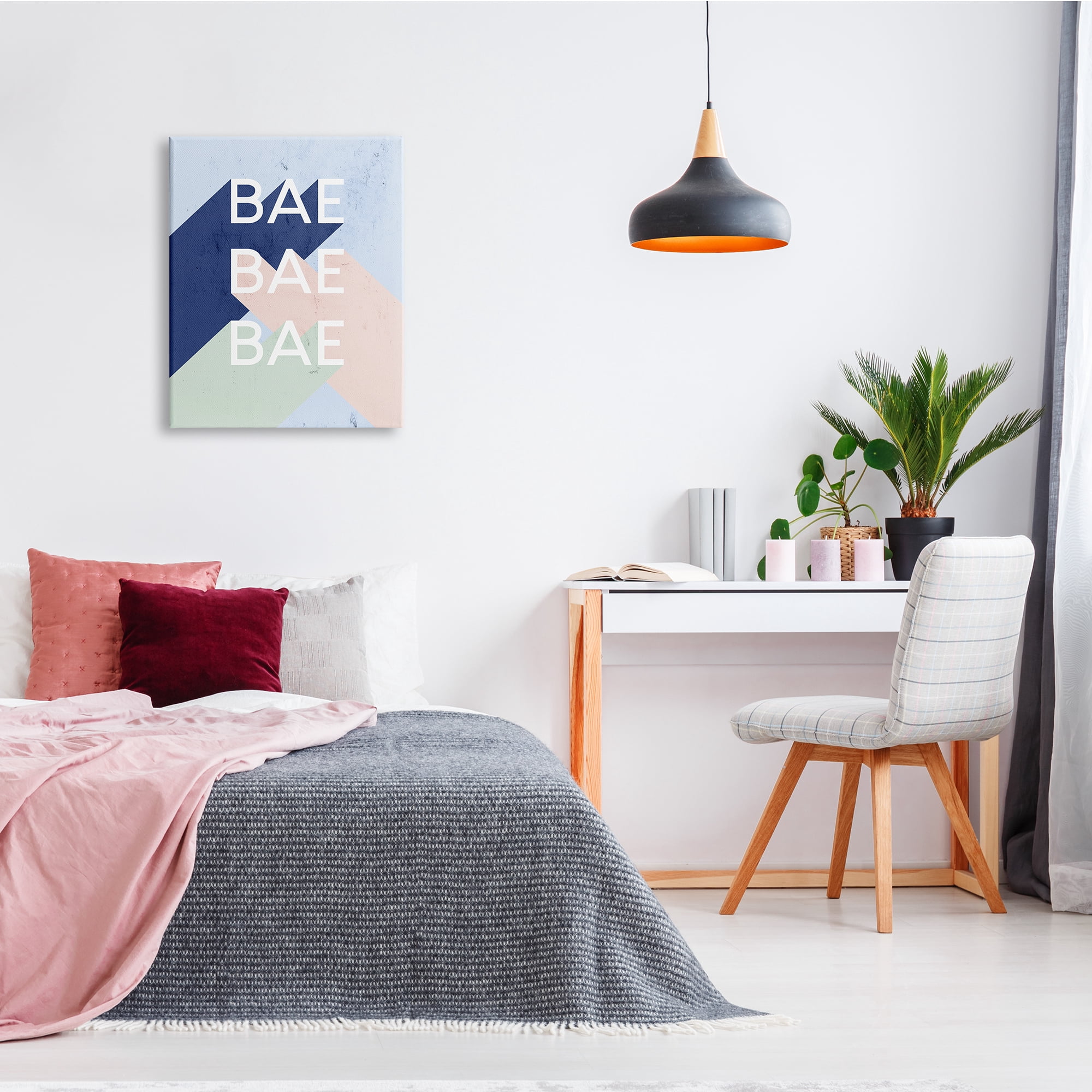 Stupell Industries Bae Bold Pop Typography Phrase Distressed Pattern, 24 x 30, Design by Daphne Polselli