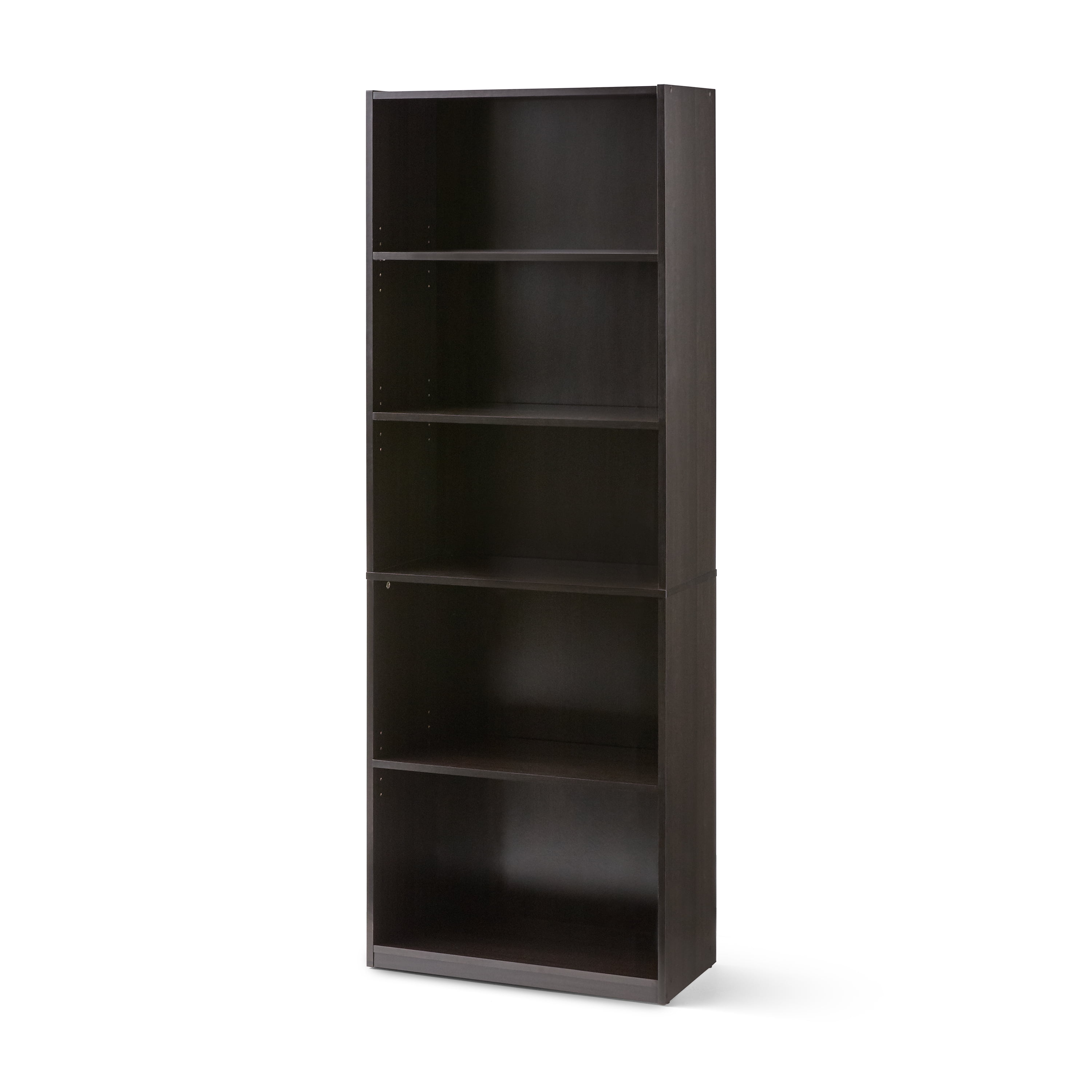 5-Tier, White Bookcase Wood Storage Bookshelf Open Shelf Bookcase Closed Back Shelves Book Case 