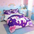 thumbnail image 2 of Erosebridal Kawaii Unicorn Kids 7-Piece Twin Bedding Sets,Cute Bowknot Kawaii Stars Rainbow Bedding Comforter Set For Girls,Reversible, 2 of 7