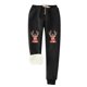 thumbnail image 1 of Gibobby pantalones jogger mujer Mujer estampado navideño Otoño Invierno terciopelo bolsillos cálidos cintura elástica pierna deportes pantalones casuales (Negro, XL), 1 of 4