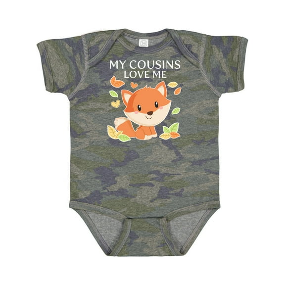 Inktastic My Cousins Love Me Little Fox Boys or Girls Baby Bodysuit