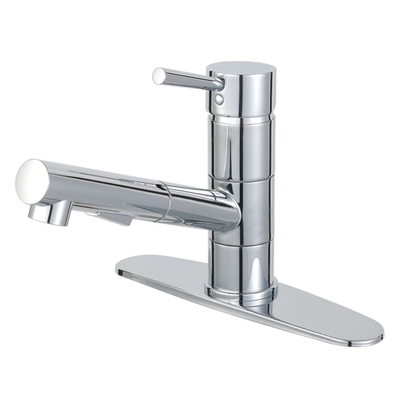 Kingston Brass LS8401DL Single-Handle 1-Hole Deck Mount Pull-Out Sprayer Kitchen Faucet in Polished Chrome