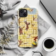 thumbnail image 6 of Curious Monkey Animal Friends Phone Case – Yellow Gingham Background with Party, Giraffe & Bunny, Cover for iPhone 11/12/13/14/15/16 Mini Pro Max Plus, 6 of 6