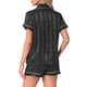 thumbnail image 3 of Conjuntos de pijama de satén para mujer INSPIRE CHIC, ropa de noche, camisetas con pantalones cortos, conjuntos de lounge S negro, 3 of 6