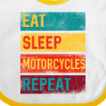 thumbnail image 4 of Inktastic Eat Sleep Motorcycles Repeat Boys or Girls Baby Bib, 4 of 4