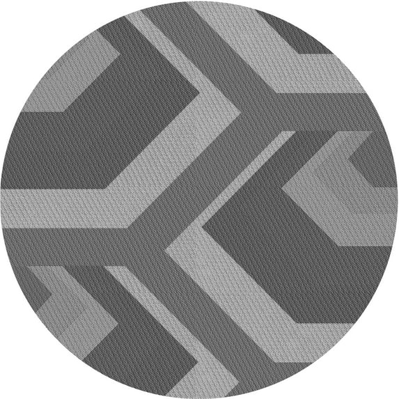 Ahgly Company Machine Washable Indoor Square Transitional Grey Gray Area Rugs, 3' Square