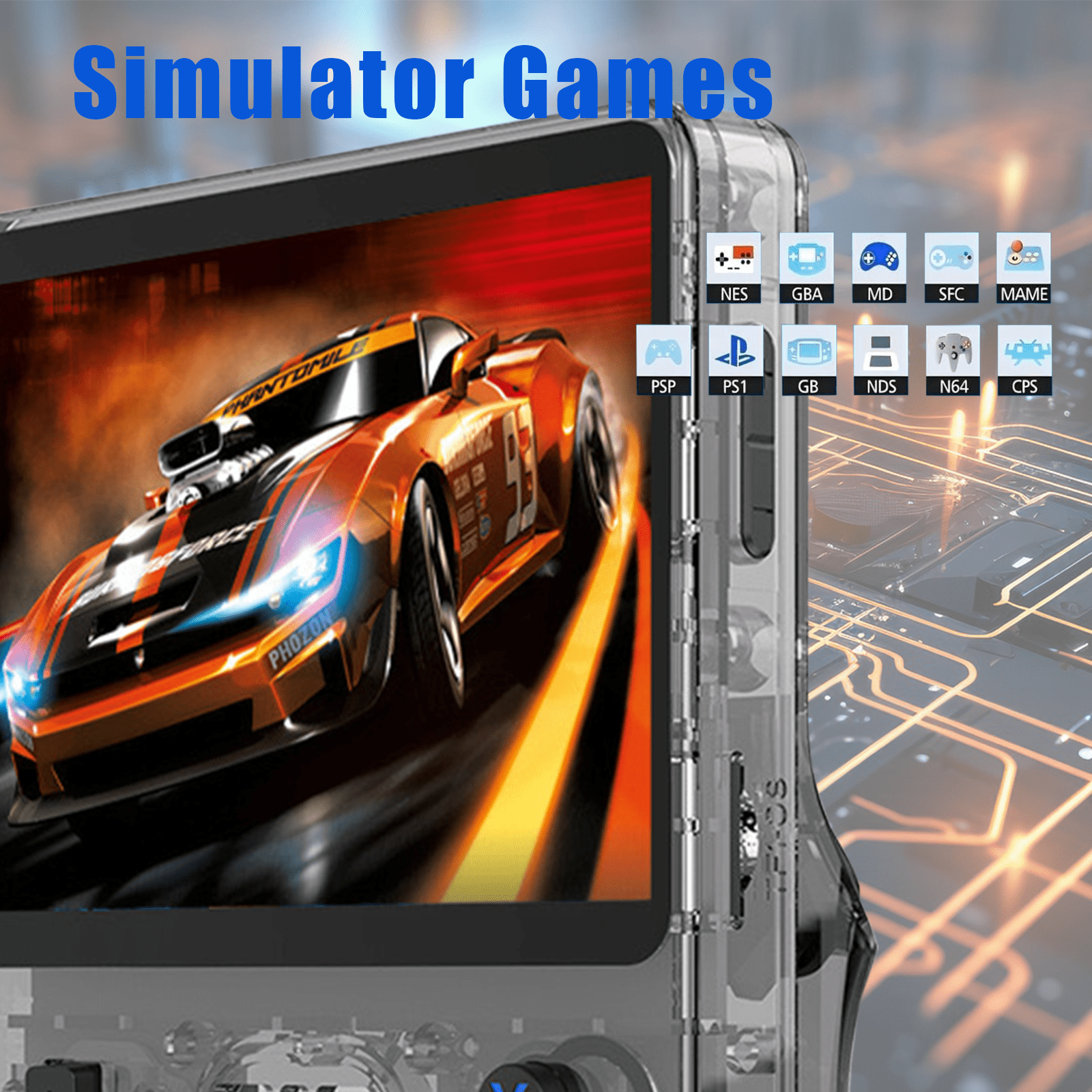NEVERYOUYU consola de videojuegos, 16000+ Games 30+ Simulators 4000mAh Linux System 3.5 Inch IPS Screen Christmas Gifts, Grey 64GB
