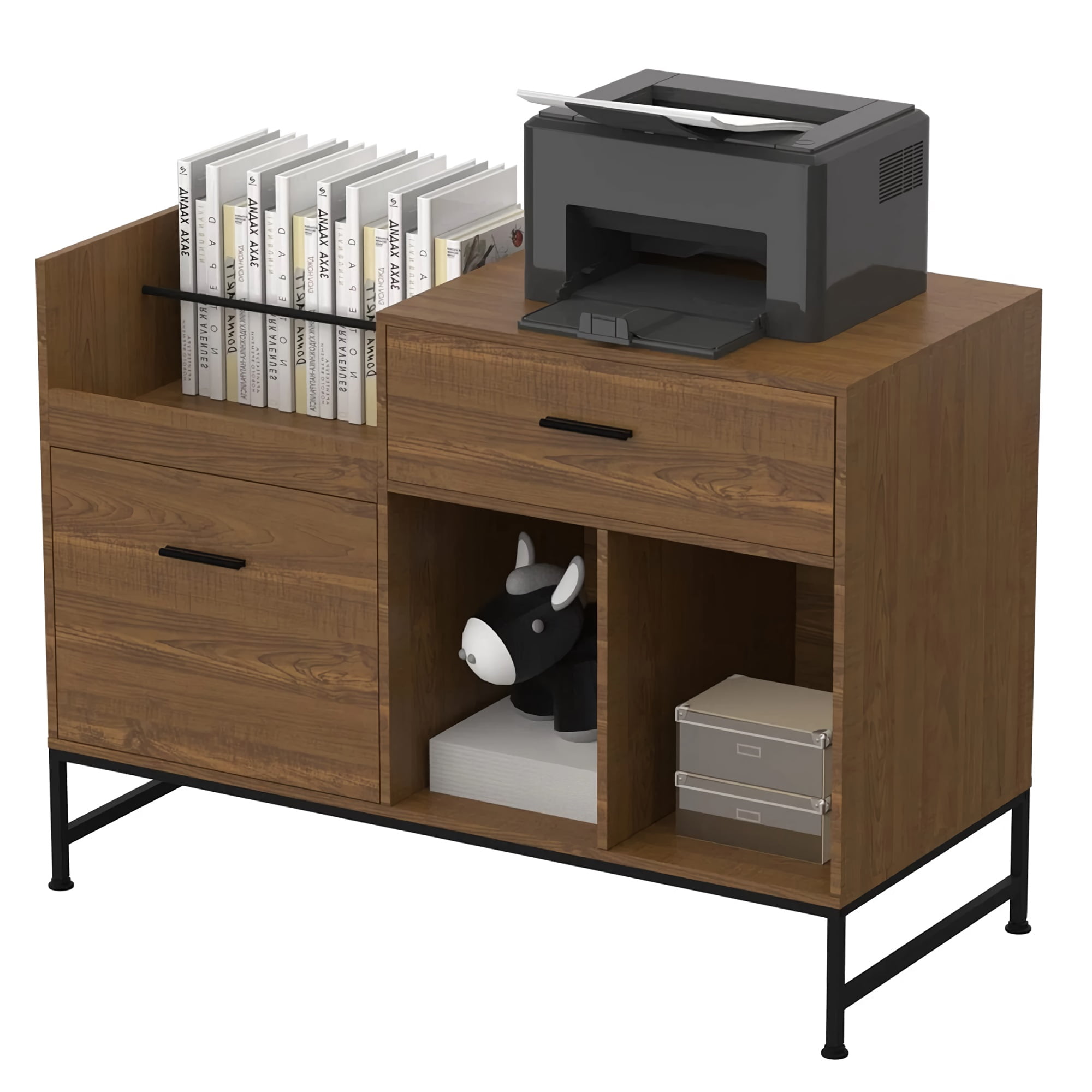 File Cabinet, 100 x 40 cm Lateral Filing Cabinet with 2 Drawers ...