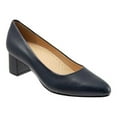 thumbnail image 1 of TROTTERS Womens Navy Disinfectant Lining Arch Support Cushioned Kari Block Heel Slip On Leather Pumps 10.5 W, 1 of 8