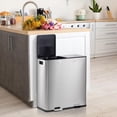 thumbnail image 2 of Goldensoil 16 Gallon Dual Compartment Stainless Steel Garbage Can with Foot Pedal, Silver, 2 of 7