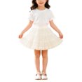 thumbnail image 2 of Girls Layered Tulle Tutu Skirt, Soft Elastic Waist Ruffle Tiered Mesh Skirt, Fluffy Ruffled Hem Princess Mini Skirt, Casual Ballet Skirt, 2 of 9