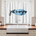 thumbnail image 2 of Ambesonne Saying Kitchen Curtains, Imagine Inspiration, 55"x45", Blue Black and White, 2 of 3