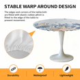 thumbnail image 2 of Elastic Fitted Round Tablecloth, Blue Starfish Coastal Waterproof Stretch Table Cover for 55"-60" Tables, Eucalyptus Summer Nautical Shell Washable Outdoor Tablecloths for Patio, Picnic, Camping, 2 of 9