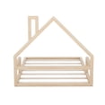 thumbnail image 5 of Leumius Full Size Floor Bed with House-Shaped Headboard,Montessori Bed Low Floor Bed Frame with Slats for Boys Girls,No Box Spring Needed,Natural, 5 of 8