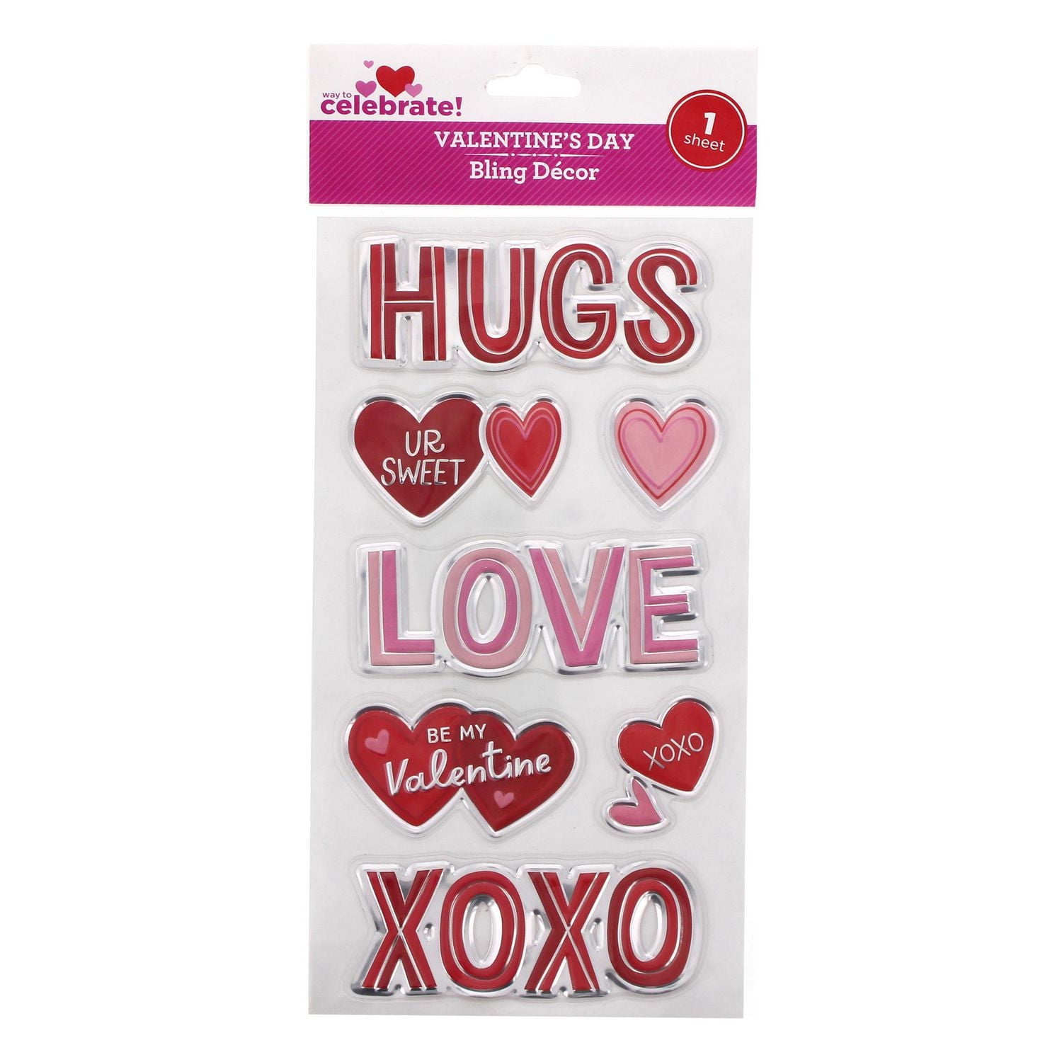 Way to Celebrate! Hugs, Love and XOXO Bling Décor Set