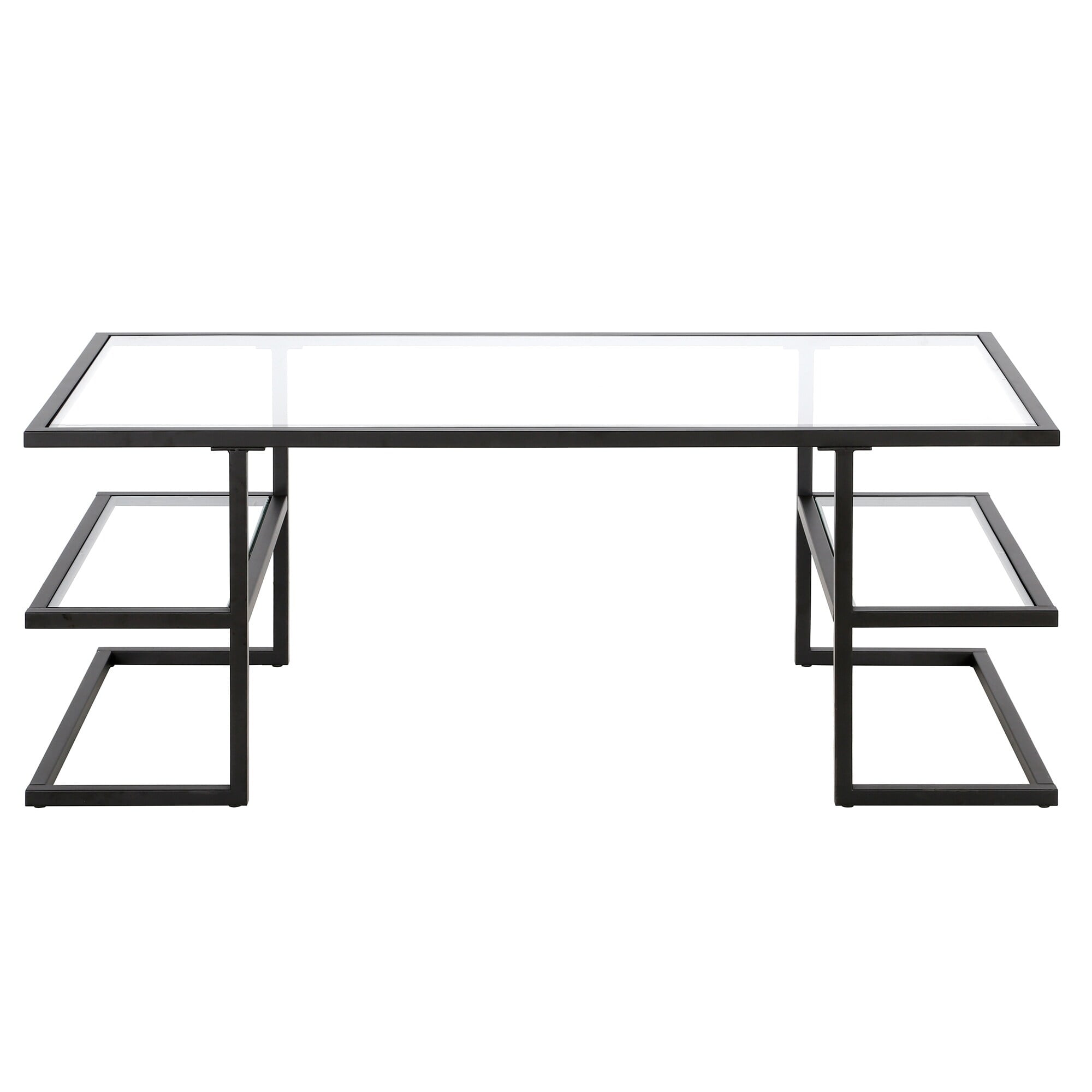 Evelyn&Zoe Circe 47" Wide Rectangular Coffee Table, Brass