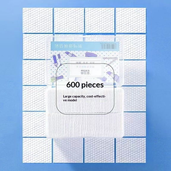 Makeup sponge, hydrating cotton pads for face application, makeup remover pads, pearl-patterned makeup remover water, toner, specialized wet application pads.