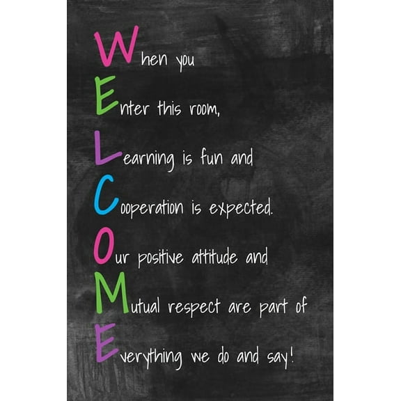 WELCOME, motivational classroom poster