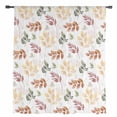 thumbnail image 2 of Orange Green Yellow Botanical Semi Sheer Curtains Drapes for Living Room, Bedroom, French Doors Window 108 Inches Long, Fall Maple Leaf Rod Pocket Chiffon Curtain Drapery Voile Draperies Panel, 2 of 6