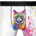 thumbnail image 4 of Hippie British Shorthair Portrait oil painting Watercolor Tie-dye Vintage All Over Print Boxer Briefs Underwear for Men Dad Cat Lover Kitten Owner Gifts - 00015, 4 of 6
