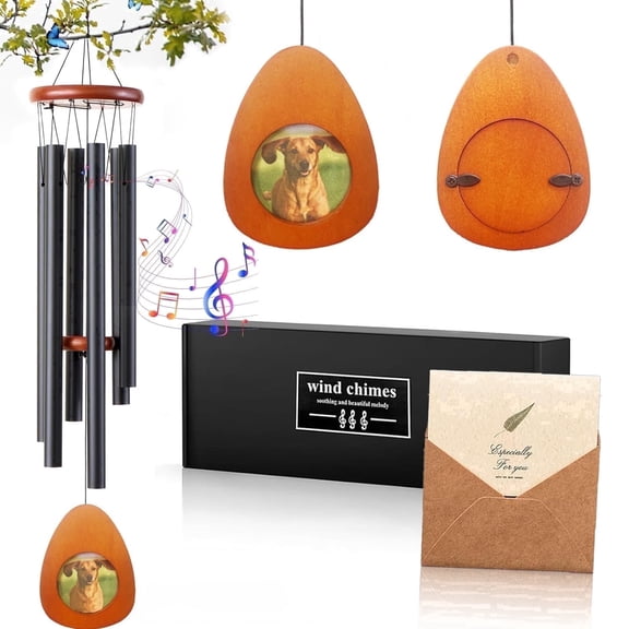 KOYMISKU 26" Wind Chimes for Outside, Personalized Pet Memorial Gifts for Loss of Dog Cat, Remembrance Bereavement Gift for Garden Decor