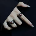 thumbnail image 5 of FENOHREFE Gothic Crystal Liquid Metal Rings Edgy Black Thorn Adjustable Zircon Open Rings StylishJewelry for Fashion Enthusiasts, 5 of 8