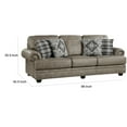 thumbnail image 5 of Benjara Jade 98 Inch Sofa, Taupe Brown Microfiber, 4 Pillows, Soft Cushions, Wood, 5 of 6