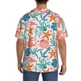 thumbnail image 3 of Pofeuu Sea Creatures Print Mens Casual Short Sleeve Shirts Beach Summer Spread Collar Pocket Tops Men's Casual Short-sleeved Shirt-Small, 3 of 5