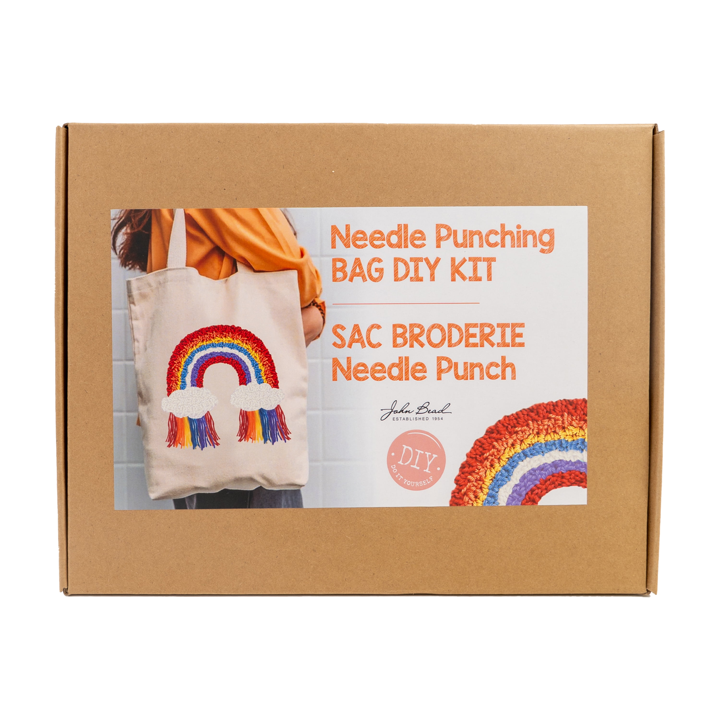 17pcs John Bead DIY Kit Multicolor Needle Punching Bag for DIY Arts and Crafts Making