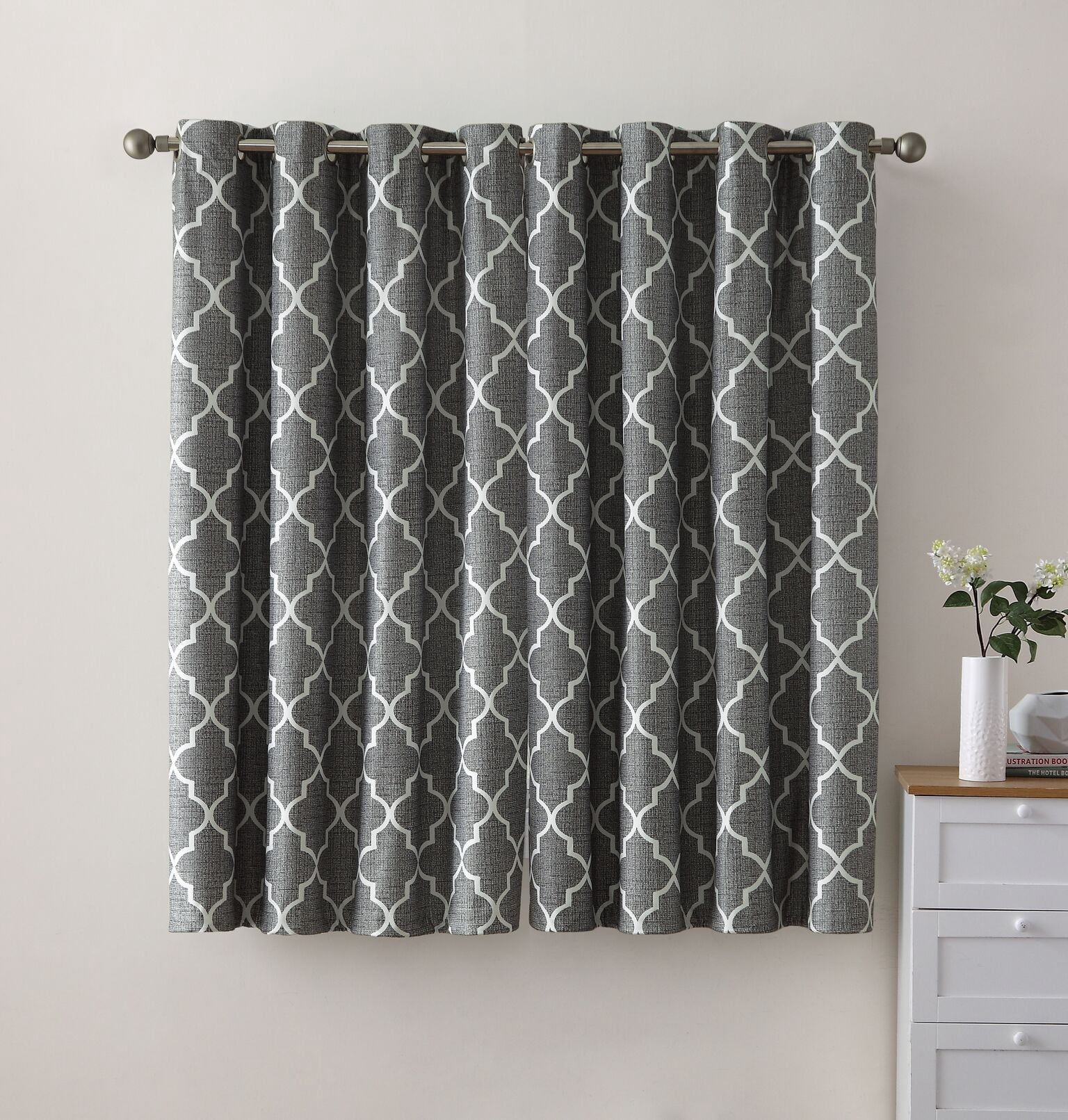 VCNY Home 2 Pack 100% Total Blackout Thermal Insulated Energy Saving Grommet Curtains - Gray, 63 in. Long