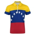 thumbnail image 4 of Venezuela Flag Men Zipper T-shirt Summer Casual Short Sleeve T-shirt Top, 4 of 7