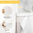 thumbnail image 6 of Brown Wood Grain No Hook Shower Curtain Waterproof, Bathroom Curtains with Snap in Liners and See Through Top Window, Ombre Rustic Retro Wooden Plank Hotel Style Bathtub Curtains Shower 72"Wx96"L, 6 of 8