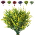 thumbnail image 1 of Sinhoon 8 Bundles Artificial Lavender Flowers Outdoor Fake Plants UV Resistant Plants Faux Plastic Plants for Outdoor Indoor Home Window Garden Wedding Porch Box Hanging Plants Decor (Yellow), 1 of 8