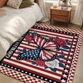 thumbnail image 5 of Independence Day Area Rug 4'x6', Red Blue U.S Flag Butterfly Flowers Striped Washable Non-Slip Rugs, Low Pile Large Carpet for Living Room Bedroom Dining Room Kitchen Office Indoor Mat, 5 of 9