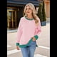 thumbnail image 5 of Sudadera Oversize para Mujer, Verano 2025, Cuello Redondo, Rayas, Larga, Aberturas Laterales, Sudaderas con Capucha Y2K Rosa y XXL, 5 of 10