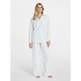 thumbnail image 2 of No Boundaries Sleepwear Woven Cotton Button-Down Shirt, Women's XS-XXL, 2 of 5