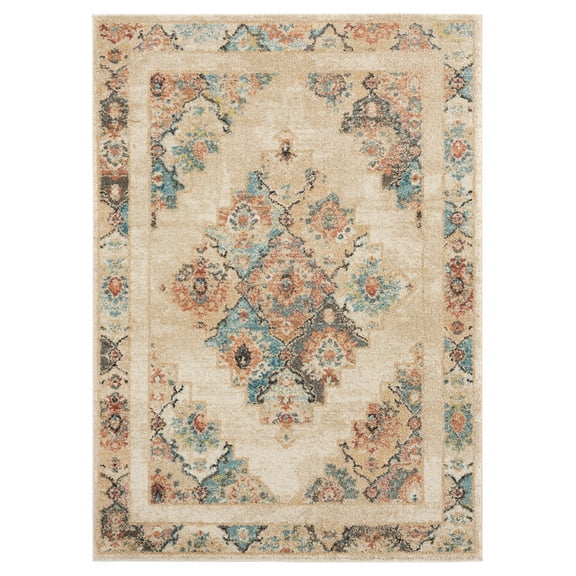 United Weavers Marrakesh Area Rug 3801 30590 Dame Cream Bordered Angular 5' 3" x 7' 2" Rectangle