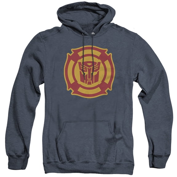 Transformers Rescue Bots Logo Adult Heather Hoodie Sweatshirt Navy